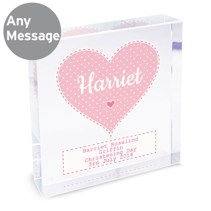 Buy Personalised Stitch & Dot Baby Girl Large Crystal Token at www.giftsfinder.co.uk