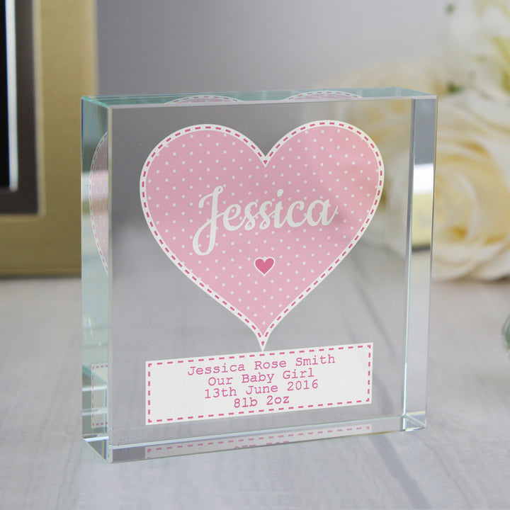 Buy Personalised Stitch & Dot Baby Girl Large Crystal Token at www.giftsfinder.co.uk