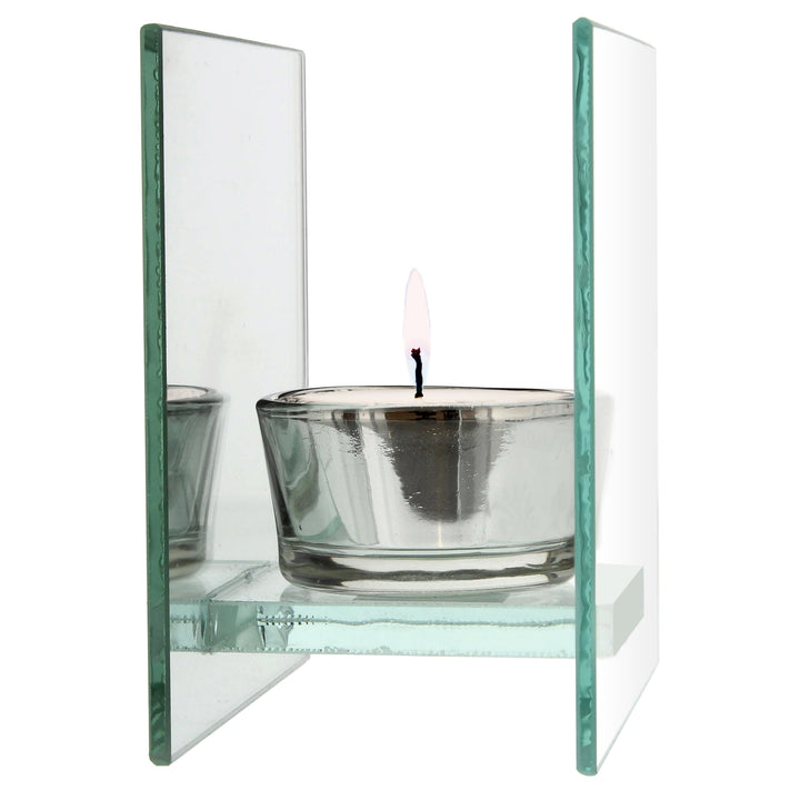 Buy Personalised A Winter's Night Mirrored Glass Tea Light Candle Holder at www.giftsfinder.co.uk