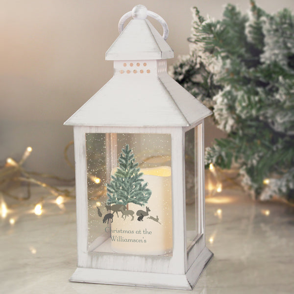 Buy Personalised A Winter's Night White Lantern at www.giftsfinder.co.uk