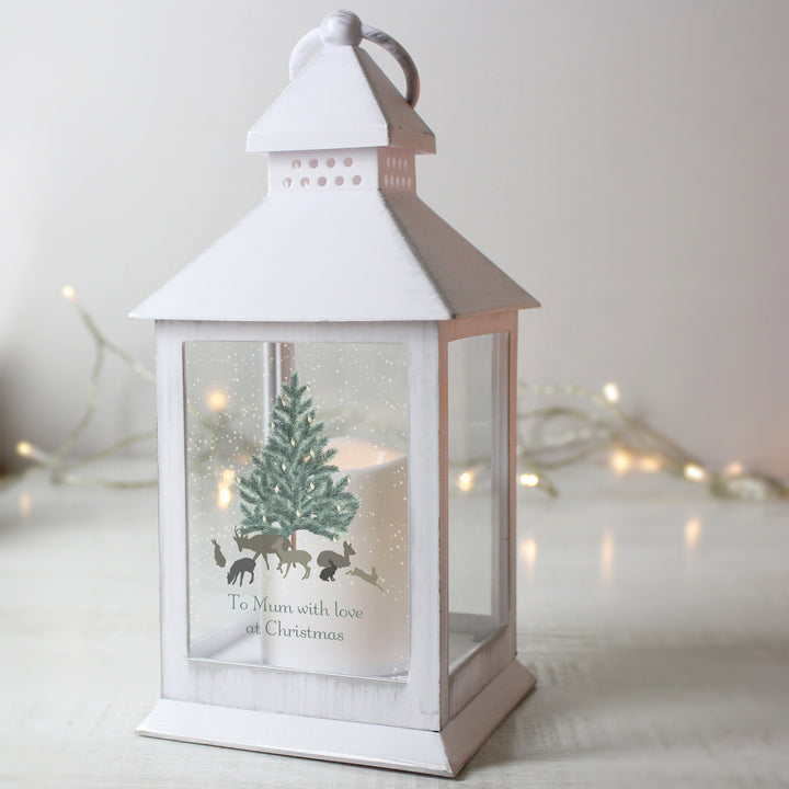 Personalised A Winter's Night White Lantern - part of the Gifts Finder Personalised Lanterns collection