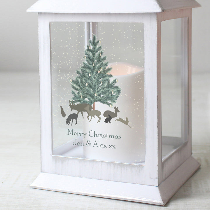 Personalised A Winter's Night White Lantern - part of the Gifts Finder Personalised Lanterns collection