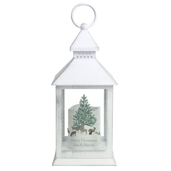 Personalised A Winter's Night White Lantern - part of the Gifts Finder Personalised Lanterns collection