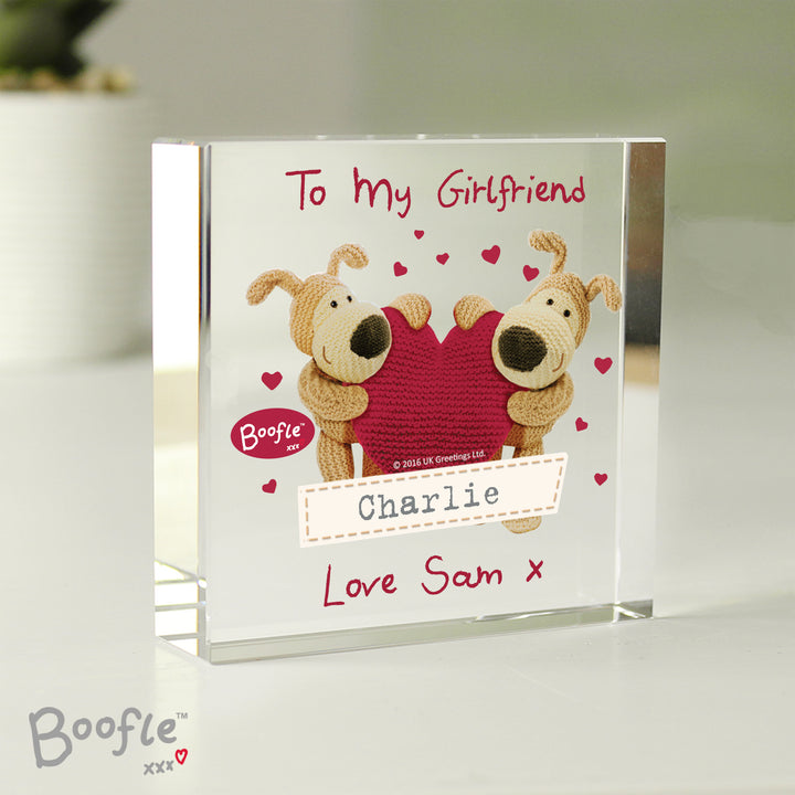 Buy Personalised Boofle Shared Heart Crystal Token available now at www.giftsfinder.co.uk