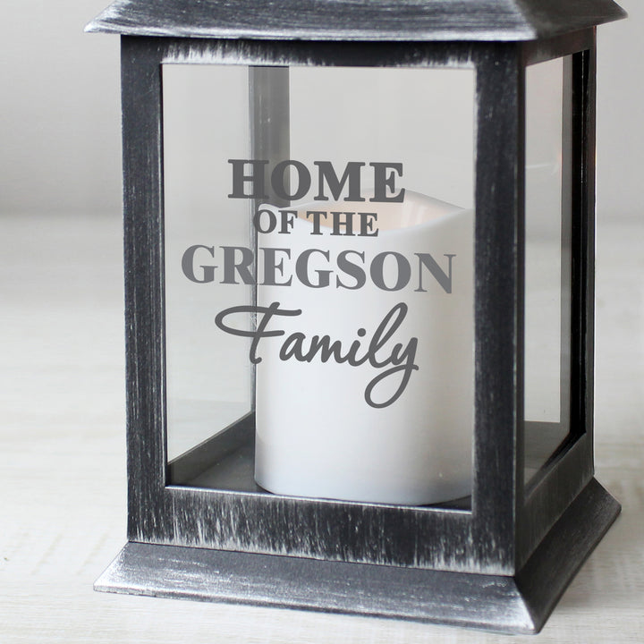 Buy Personalised The Family Rustic Black Lantern at www.giftsfinder.co.uk