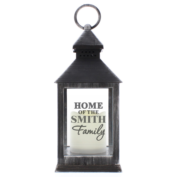 Buy Personalised The Family Rustic Black Lantern at www.giftsfinder.co.uk