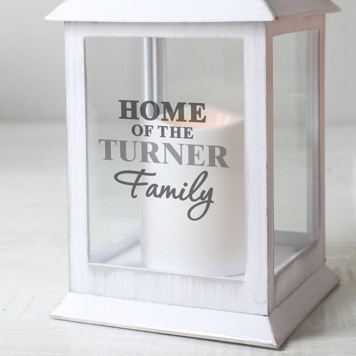 Personalised The Family White Lantern - part of the Gifts Finder Personalised Lanterns collection