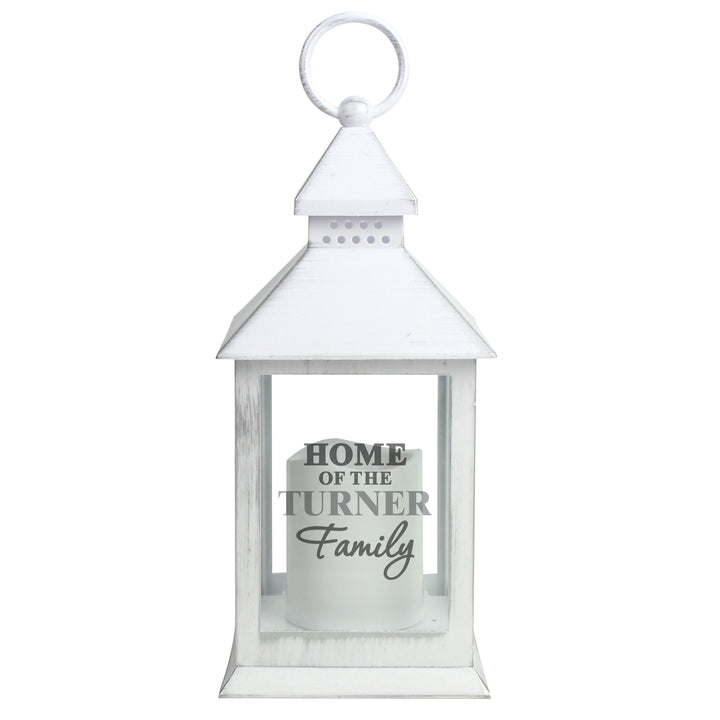 Personalised The Family White Lantern - part of the Gifts Finder Personalised Lanterns collection