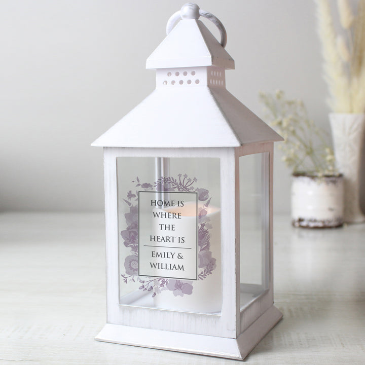 Personalised Soft Watercolour White Lantern - part of the Gifts Finder Personalised Lanterns collection