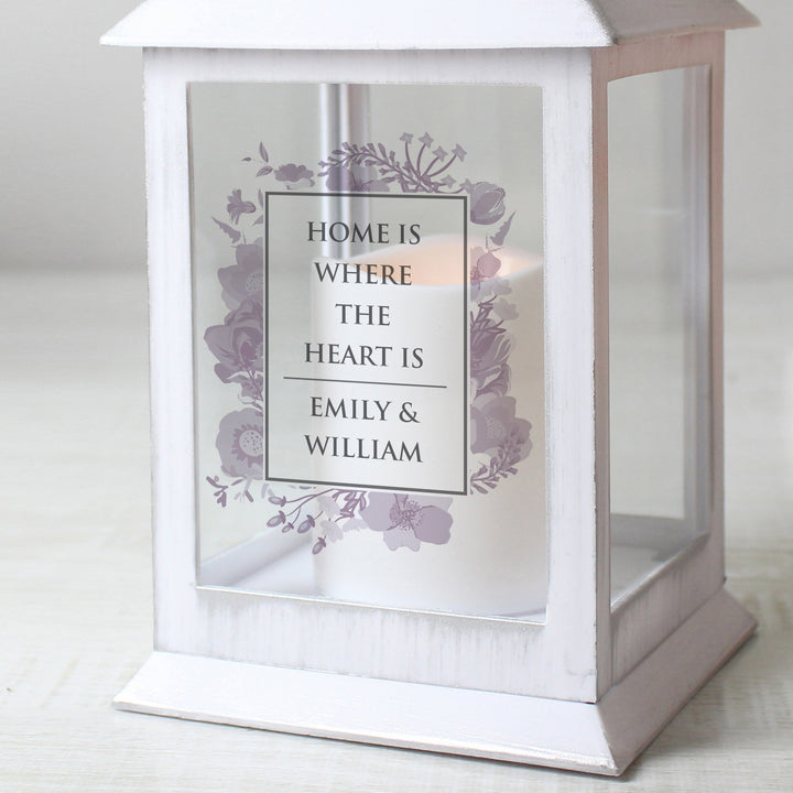 Personalised Soft Watercolour White Lantern - part of the Gifts Finder Personalised Lanterns collection