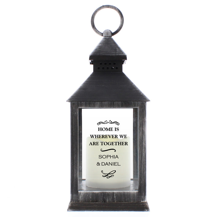 Buy Personalised Antique Scroll Rustic Black Lantern at www.giftsfinder.co.uk