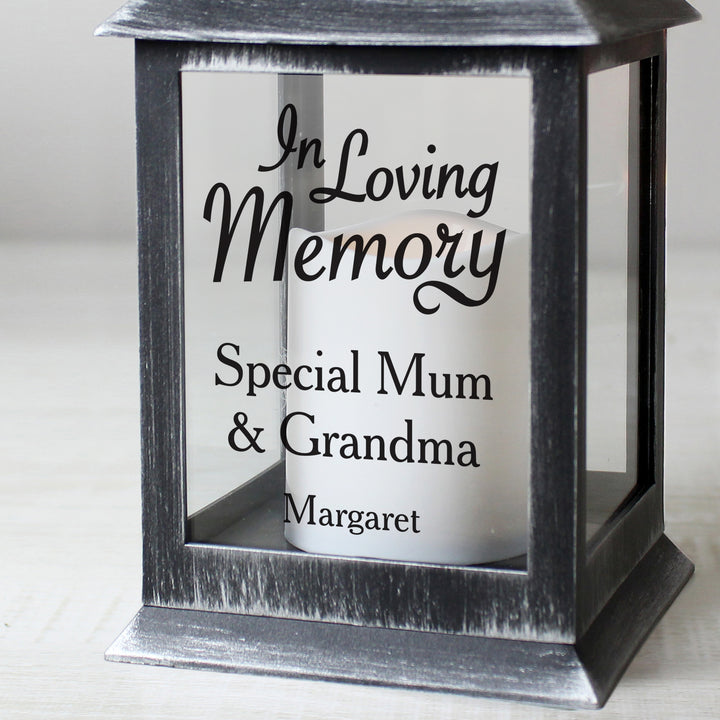 Buy Personalised In Loving Memory Rustic Black Lantern at www.giftsfinder.co.uk