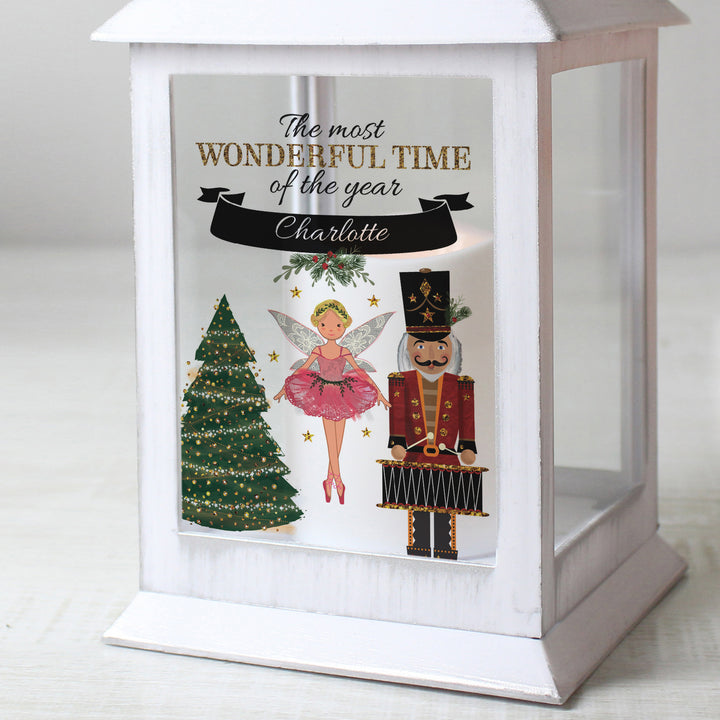 Buy Personalised Nutcracker White Lantern at www.giftsfinder.co.uk