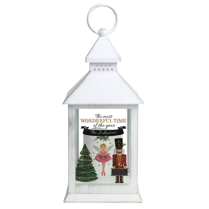 Buy Personalised Nutcracker White Lantern at www.giftsfinder.co.uk