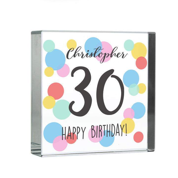 Buy Personalised Birthday Colour Confetti Crystal Token available now at www.giftsfinder.co.uk