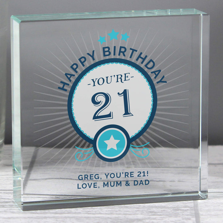 Buy Personalised Birthday Crystal Token available now at www.giftsfinder.co.uk