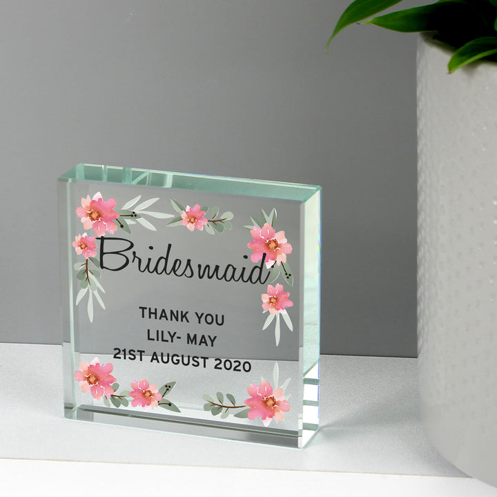 Buy Personalised Floral Sentimental  Crystal Token available now at www.giftsfinder.co.uk