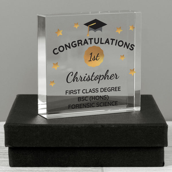 Buy Personalised Congratulations Graduation Crystal Token available now at www.giftsfinder.co.uk