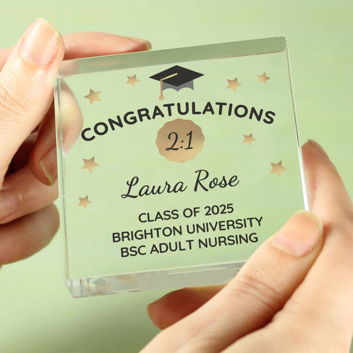 Buy Personalised Congratulations Graduation Crystal Token available now at www.giftsfinder.co.uk