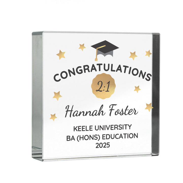 Buy Personalised Congratulations Graduation Crystal Token available now at www.giftsfinder.co.uk