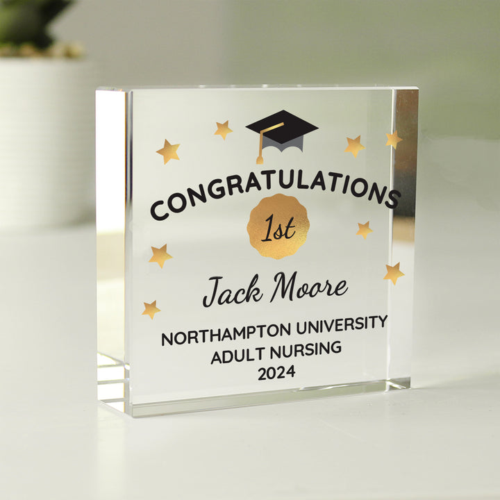 Buy Personalised Congratulations Graduation Crystal Token available now at www.giftsfinder.co.uk