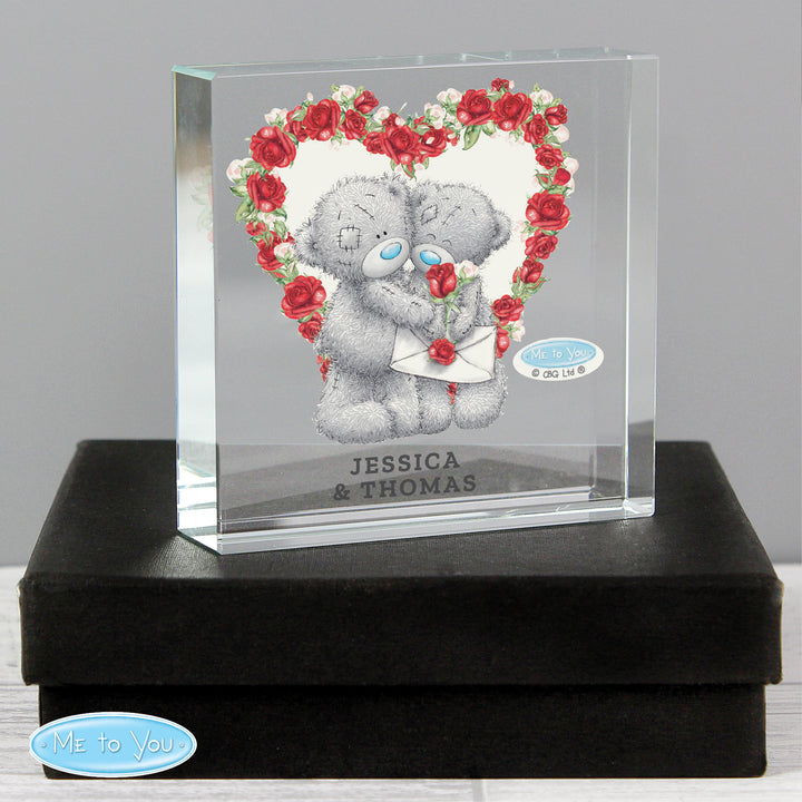 Buy Personalised Me to You Rose Heart Crystal Token available now at www.giftsfinder.co.uk