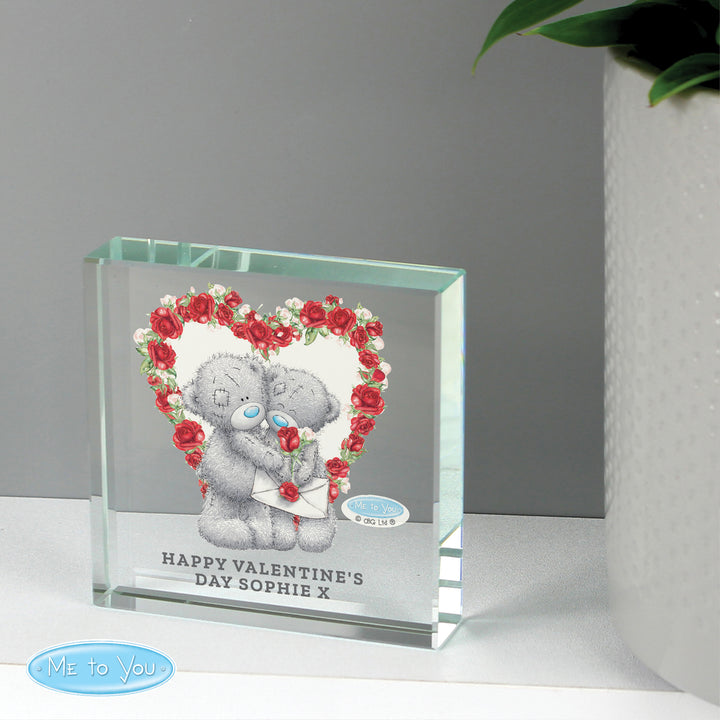 Buy Personalised Me to You Rose Heart Crystal Token available now at www.giftsfinder.co.uk