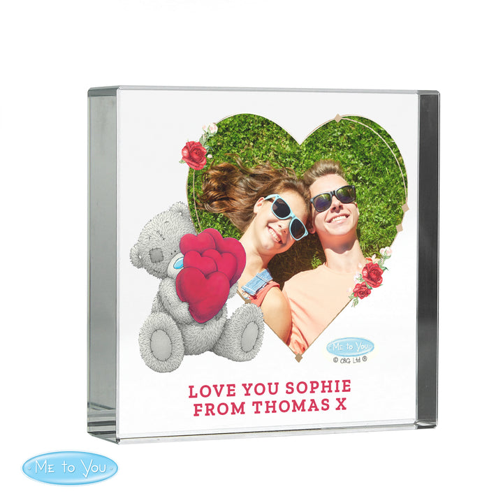 Buy Personalised Me To You Valentines Photo Upload Glass Token available now at www.giftsfinder.co.uk