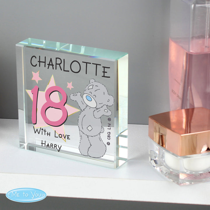 Buy Personalised Me To You Sparkle & Shine Birthday Large Crystal Token at www.giftsfinder.co.uk