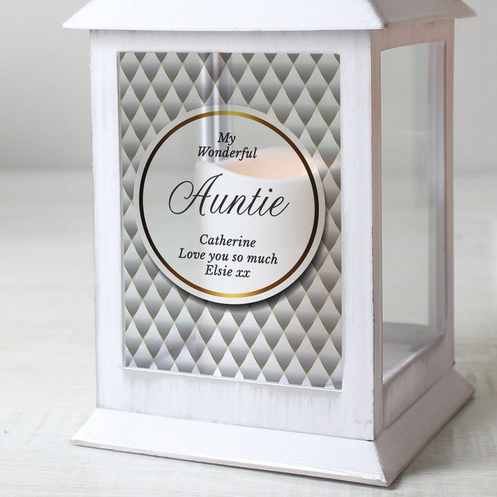 Personalised Opulent White Lantern - part of the Gifts Finder Personalised Lanterns collection