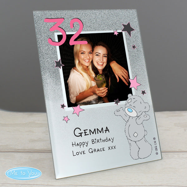 Buy Personalised Me To You Sparkle & Shine 4x4 Glitter Glass Photo Frame at www.giftsfinder.co.uk