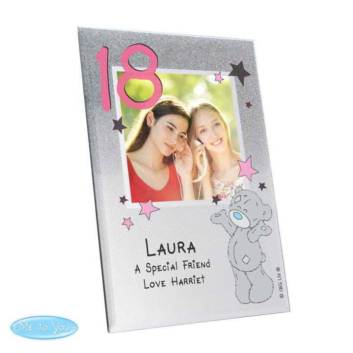 Buy Personalised Me To You Sparkle & Shine 4x4 Glitter Glass Photo Frame at www.giftsfinder.co.uk