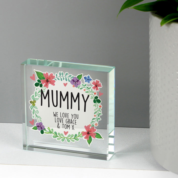 Buy Personalised Floral Crystal Token available now at www.giftsfinder.co.uk