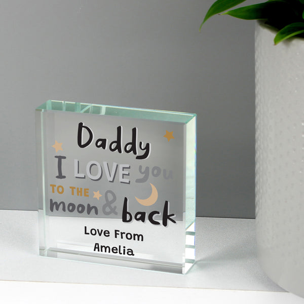 Personalised To the Moon and Back Crystal Token in gift category Personalised Ornaments & Keepsakes