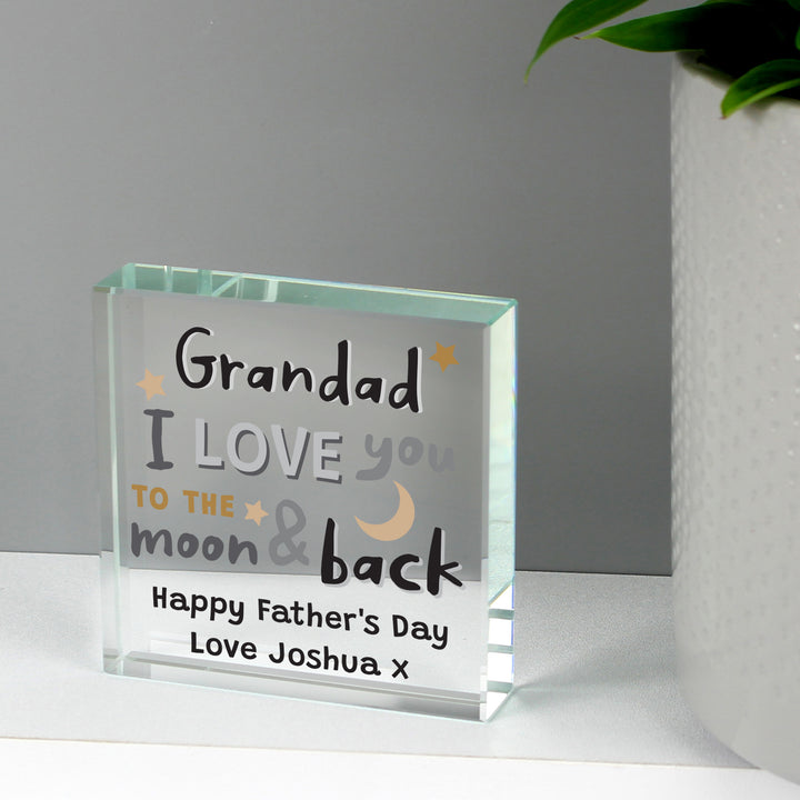 Personalised To The Moon And Back Crystal Token - part of the Gifts Finder Personalised Ornaments & Keepsakes collection