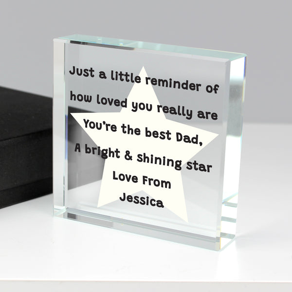 Buy Personalised Star Poem Large Crystal Token at www.giftsfinder.co.uk