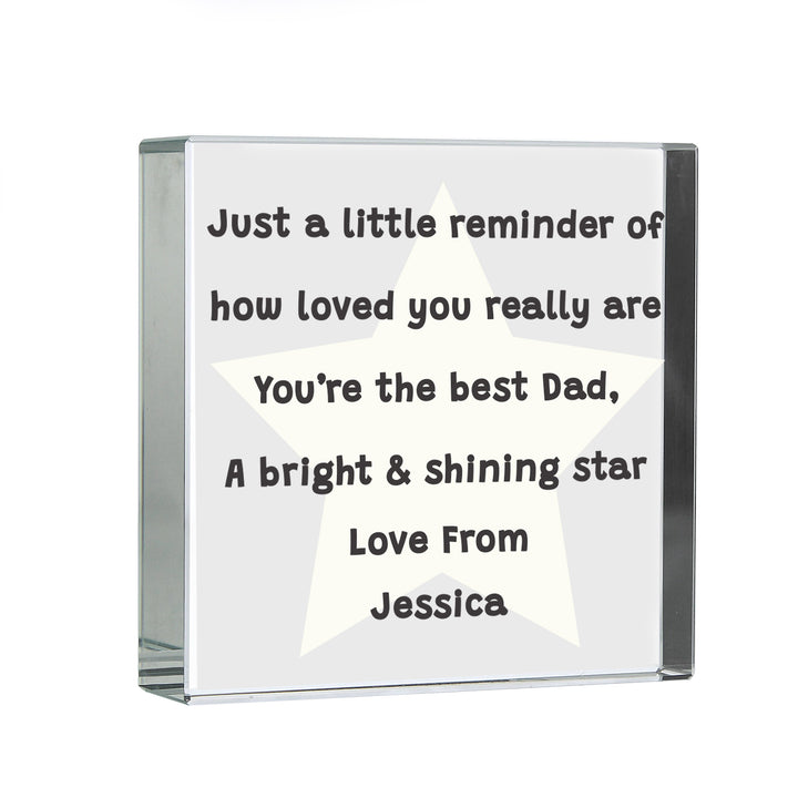 Buy Personalised Star Poem Large Crystal Token at www.giftsfinder.co.uk