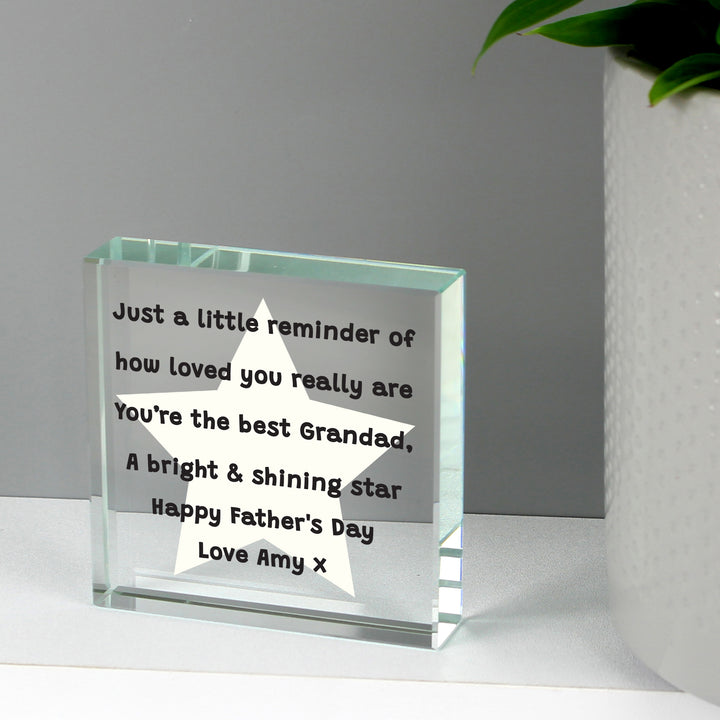 Buy Personalised Star Poem Large Crystal Token at www.giftsfinder.co.uk