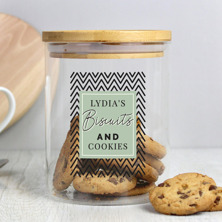 Buy Personalised Relax Soak Unwind Glass Jar With Bamboo Lid at www.giftsfinder.co.uk