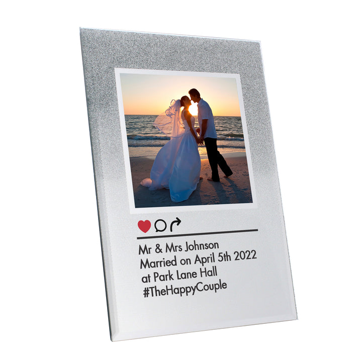 Buy Personalised Instagram Post 4x4 Glitter Glass Photo Frame at www.giftsfinder.co.uk