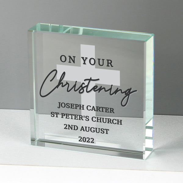 Buy Personalised On Your Christening Crystal Token at www.giftsfinder.co.uk