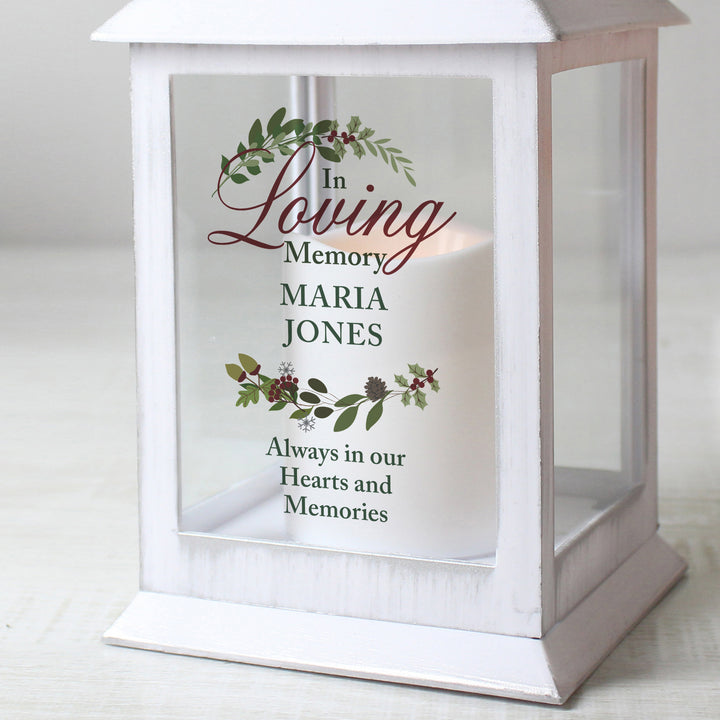 Personalised 'In Loving Memory' White Lantern - part of the Gifts Finder Personalised Lanterns collection