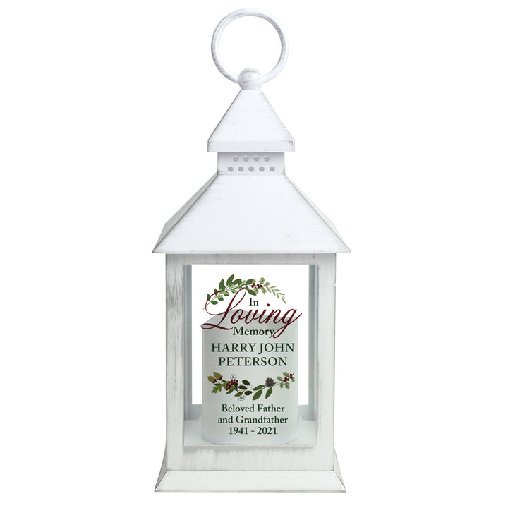 Personalised 'In Loving Memory' White Lantern - part of the Gifts Finder Personalised Lanterns collection