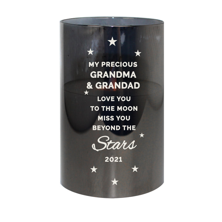 Personalised Miss You Beyond The Stars Smoked Glass LED Candle - part of the Gifts Finder Personalised LED Candles collection