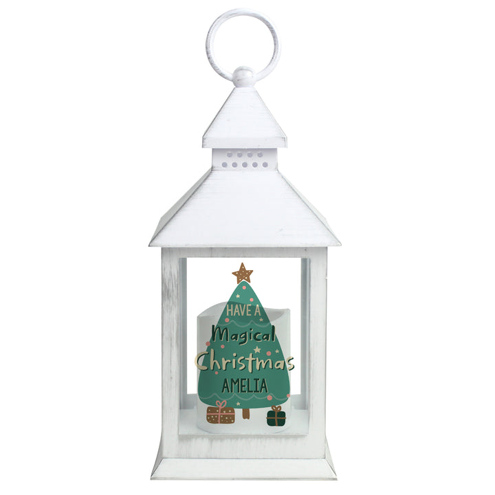 Buy Personalised Have A Magical Christmas White Lantern available now at www.giftsfinder.co.uk