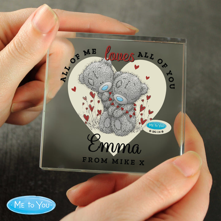 Buy Personalised Me to You Valentine Crystal Token available now at www.giftsfinder.co.uk