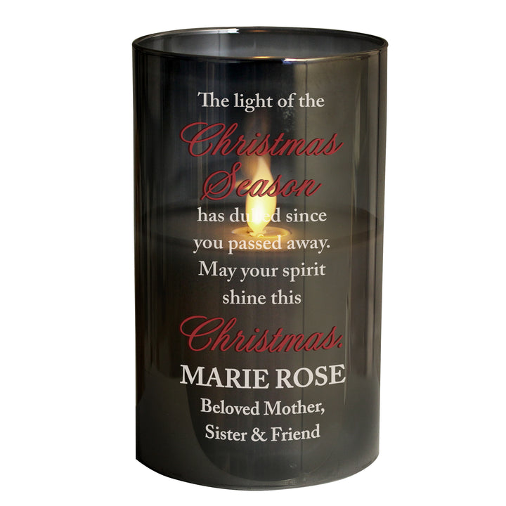 Personalised Christmas Season Memorial Smoked LED Candle - part of the Gifts Finder Personalised Memorials collection