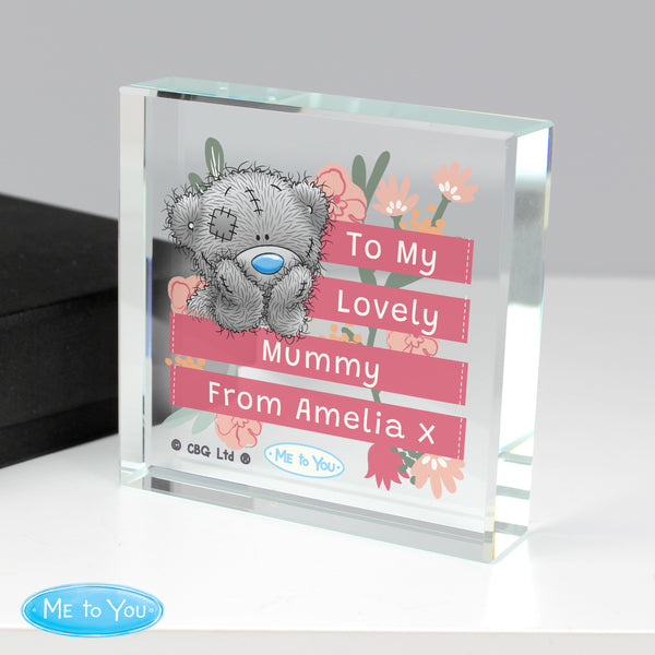 Buy Personalised Me To You Floral Crystal Token available now at www.giftsfinder.co.uk