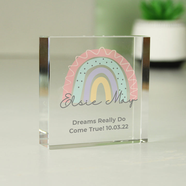 Personalised Rainbow Crystal Token in gift category Personalised Ornaments & Keepsakes