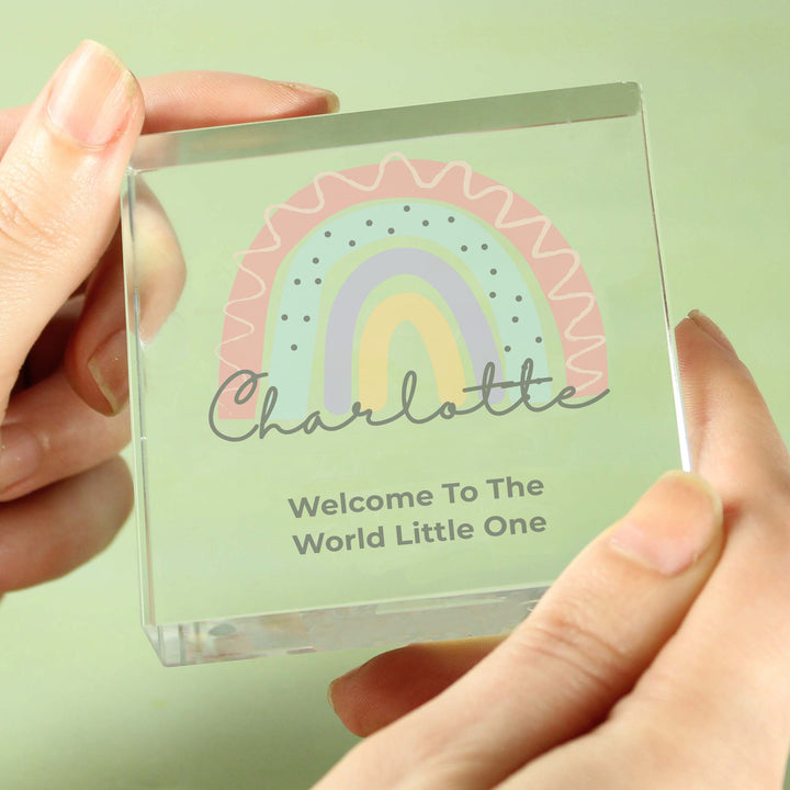 Personalised Rainbow Crystal Token in gift category Personalised Ornaments & Keepsakes